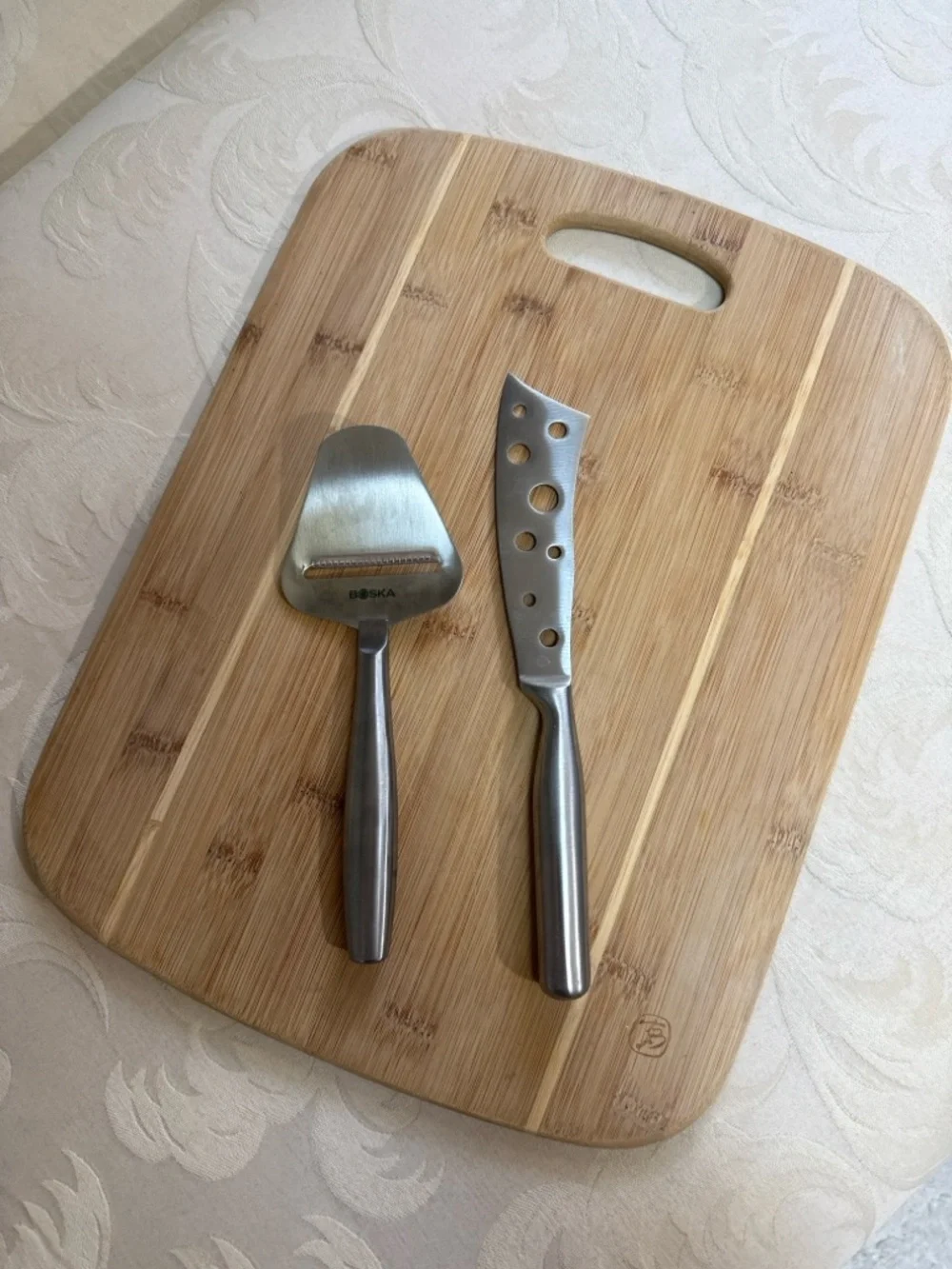 Boska Cheese Knife Set w Bamboo‎ Board Charcuterie Serving Set